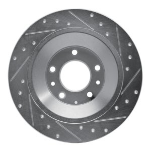 Mazda 6 Brake Rotor (1) - Rear Left - R1 Concepts - Drilled & Slotted - Silver - `06-`07